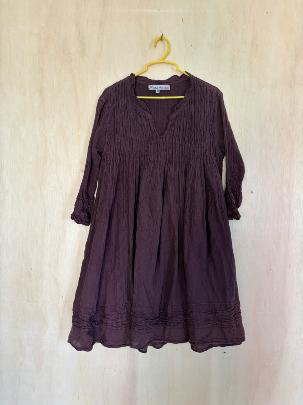 JP and Mattie Mauve Crinkle Midi Dress medium